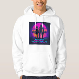 Across Time and Space – Neon Retro Sci-Fi Design Hoodie