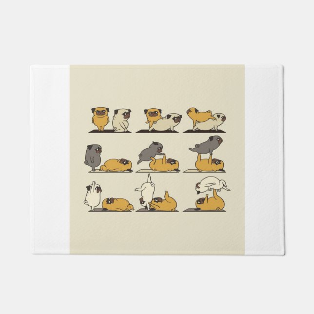 Acroyoga mit dem Mops Pose Yoga Fußmatte (Vorderseite)