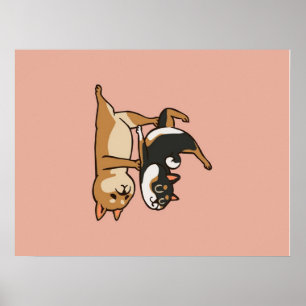 Acroyoga Shiba Inu   Niedlich Shiba Inu Yoga Liebh Poster