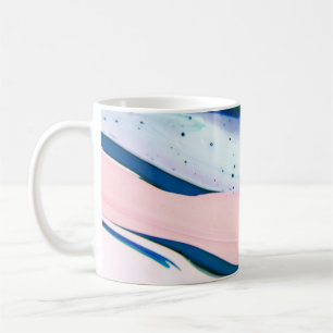 Acryl, Farbe, abstrakt. Nahaufnahme des Gemäldes. Kaffeetasse