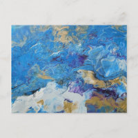 Acryl für abstrakte Blues und Gold 1