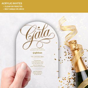 Acryl Klar Gala Business Charity Corporate Gold Acryleinladungen