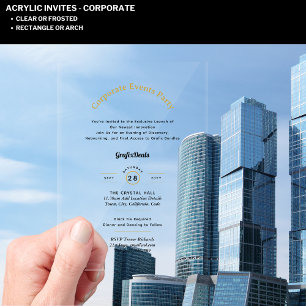 Acryl-Klarprodukt-Launch Corporate Events Chic Acryleinladungen