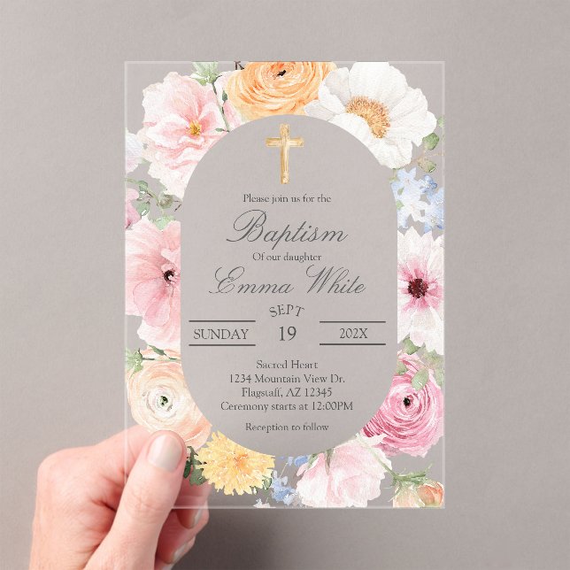 Acryl-Kruzifix Taufe Acryleinladungen (Insitu (Handheld))