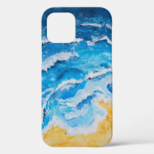 Acryl-Meer-und-Strandmalerei auf Zeichenständer wi iPhone 12 Hülle