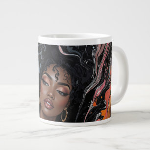 Acryl-Motion-Art-Design Afroamerikanische Schönhei Jumbo-Tasse