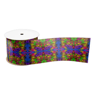 Acryl-Neonfarben-Farbspritzer-Splash-Abstrakt Satinband