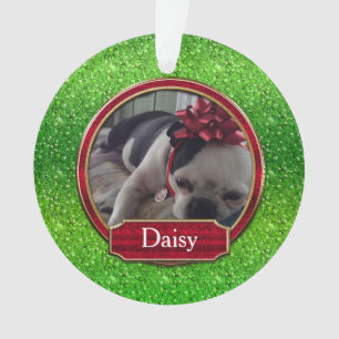 Acryl-Ornament-Foto-IMITATE Grün Rot Sparkle Ornament