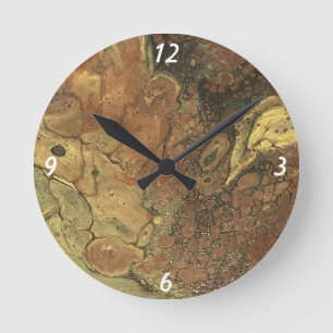 Acryl Paint Pour Wall Clock Runde Wanduhr