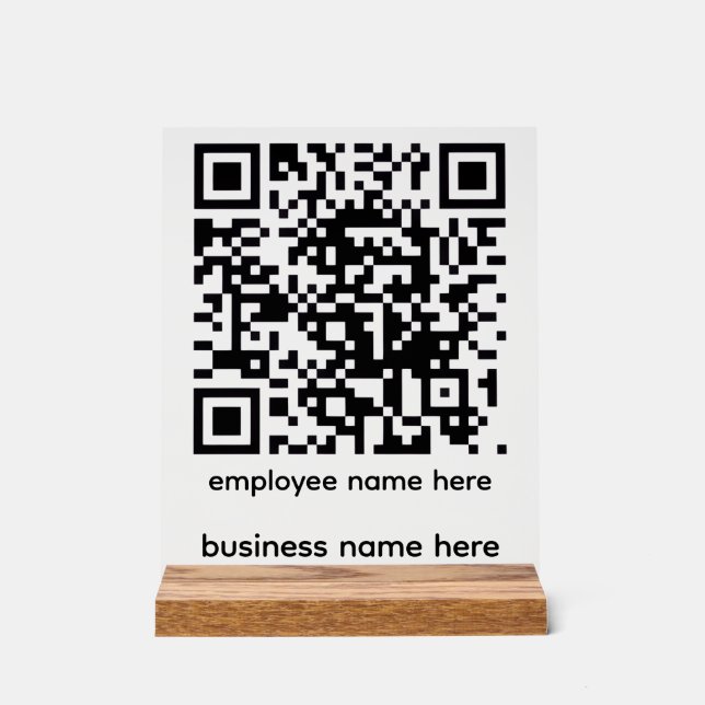 Acryl-QR-Code-Schild Acrylschild (Vorderseite)