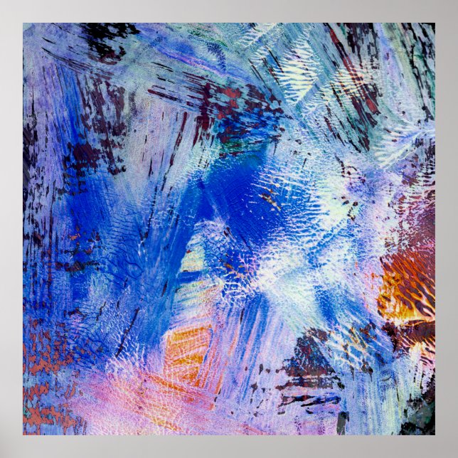 Acryl-Rastertextur in verschiedenen farbigen Mono Poster (Vorne)