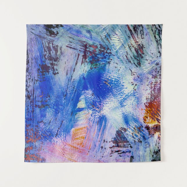 Acryl-Rastertextur in verschiedenen farbigen Mono Wandteppich (Vorderseite)