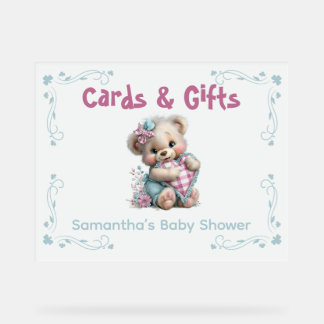 Acryl-Schild Karten & Geschenke Teddybär Baby-Part Acrylschild