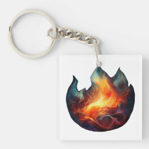 Acryl-Schlüsselanhänger - Flammen-Motiv Schlüsselanhänger