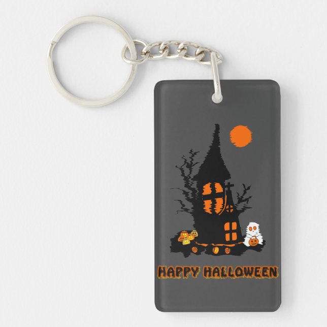 Acryl Schlüsselanhänger | Frohe Halloween (Vorderseite)