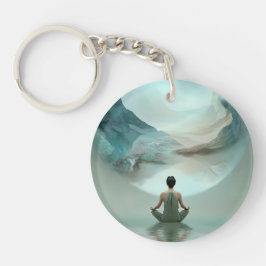 Acryl-Schlüsselanhänger Mystische Zen-Meditation Schlüsselanhänger