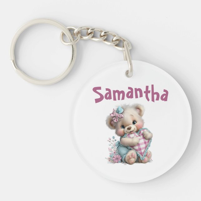 Acryl-Schlüsselanhänger Teddybär-Baby-Party Schlüsselanhänger (Vorderseite)