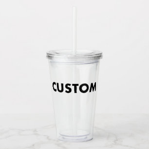 Acryl-Tumbler-Rohling mit Deckel und Strohhalm - B Acryltrinkbecher