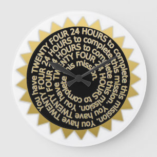 Acryl Wandklemme Gold Schwarz 24 Stunden Große Wanduhr