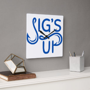 Acryl Wanduhren. Jigs Up. Quadratische Wanduhr