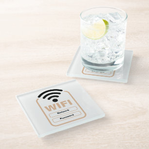 Acryl WiFi Network Password Display Stand Hotel Glasuntersetzer