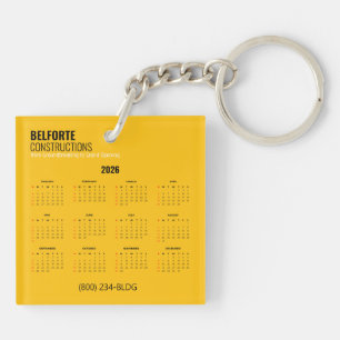 Acrylbaukalender Gelb und Kran Schlüsselanhänger