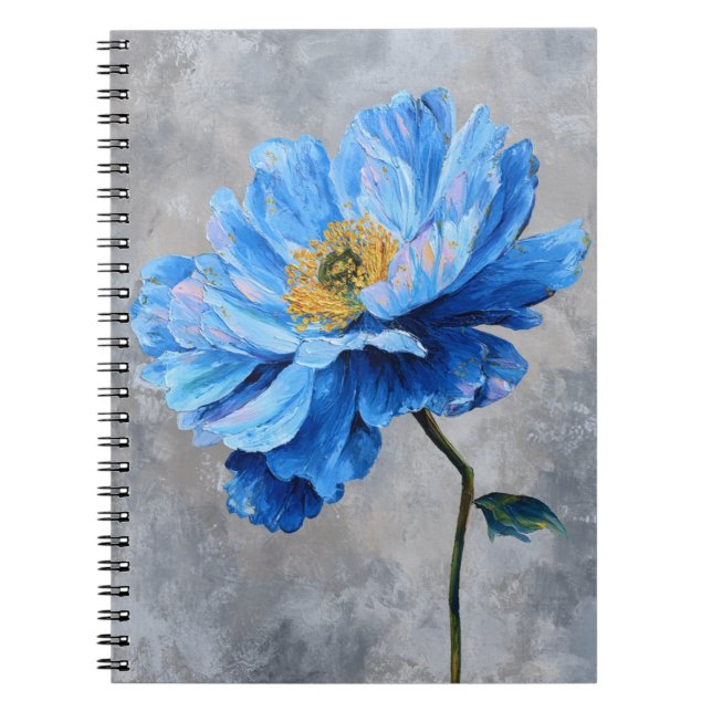 Acrylblau-Blume Notizblock (Vorderseite)