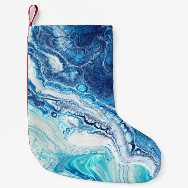 Acrylfarbe, abstrakte Farbtöne Kleiner Weihnachtsstrumpf (Vorderseite)
