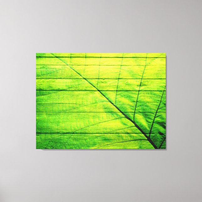 Acrylgrünes Leaf aus Holz Leinwanddruck (Vorderseite)