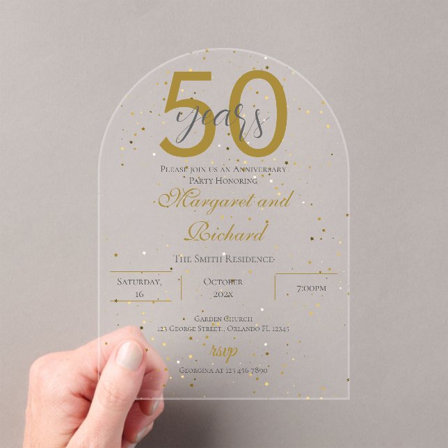 Acrylic 50th anniversary invitation acryleinladungen (Insitu (Handheld))