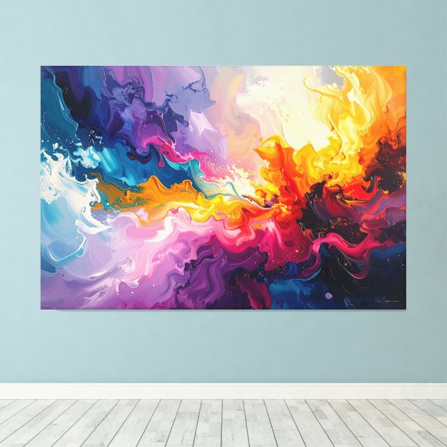 Acrylic abstract painting leinwanddruck (Insitu (Holzboden))