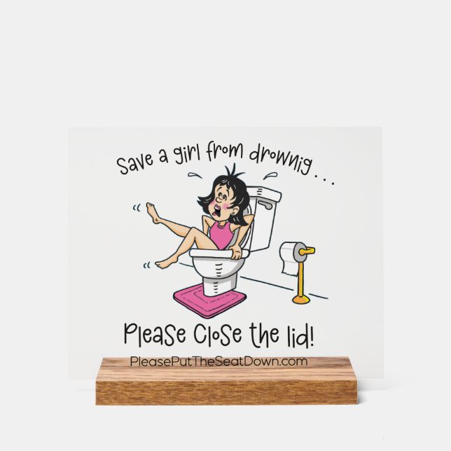 Acrylic Bathroom Sign Acrylschild (Vorderseite)