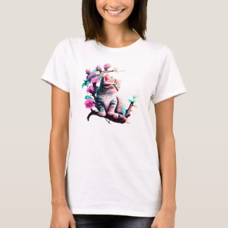 Acrylic Blume Niedlich Cat T - Shirt