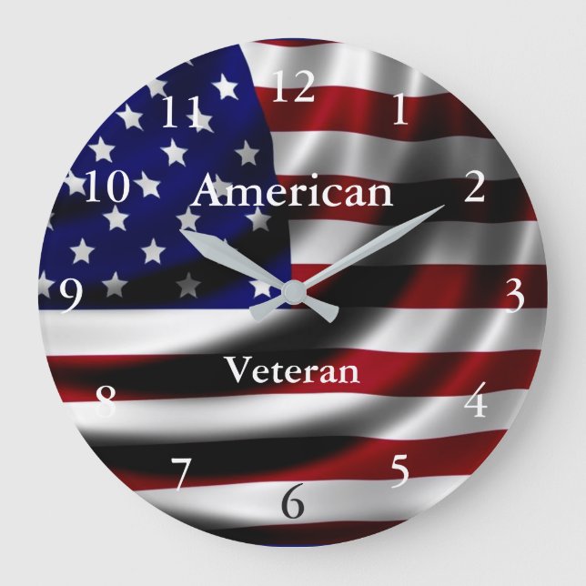 Acrylic Clock American Veteran Große Wanduhr (Vorderseite)