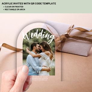ACRYLIC Foto Wedite laden zur modernen einfachen A Acryleinladungen