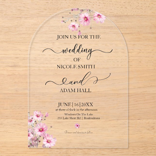 Acrylic Invitation Acryleinladungen (Vorderseite)