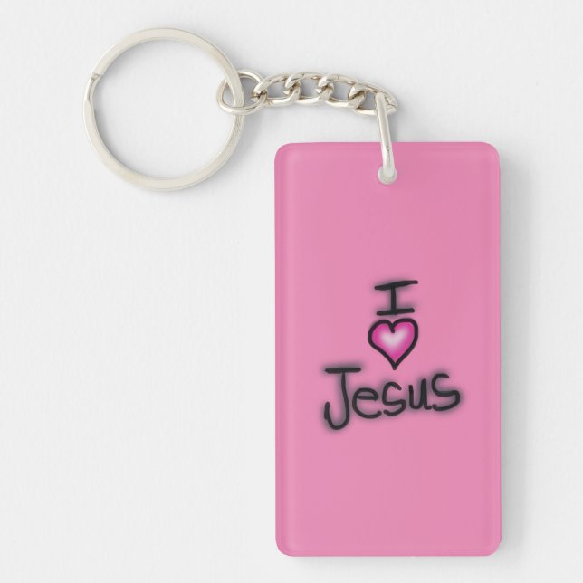 Acrylic Keychain I Love Jesus I Heart Jesus Schlüsselanhänger (Vorderseite)