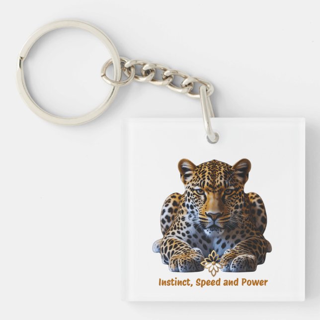 Acrylic Keychain – Leopard Logo | Instinct, Speed  Schlüsselanhänger (Vorderseite)