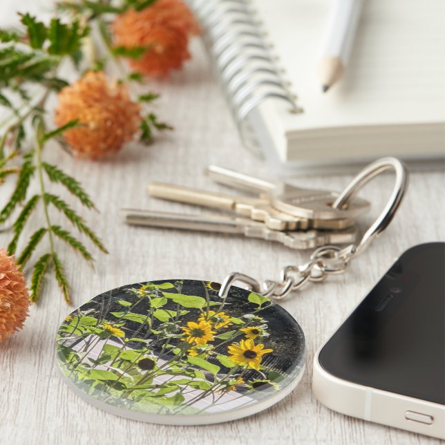 acrylic keychain with sunflower photo schlüsselanhänger (Vorderseite rechts)