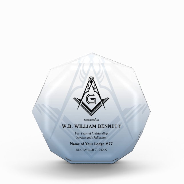 Acrylic Masonic Awards | Freemason Plaques Fotoblock (Vorderseite)