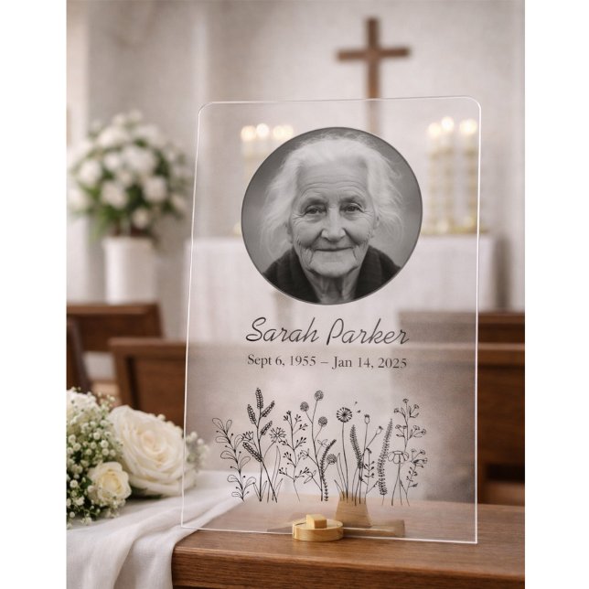 Acrylic Memorial Welcome Sign with Photo Acrylschild (Von Creator hochgeladen)