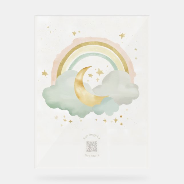 Acrylic Nursery Sign | Sleeping Moon & Pastels Acrylschild (Vorderseite)