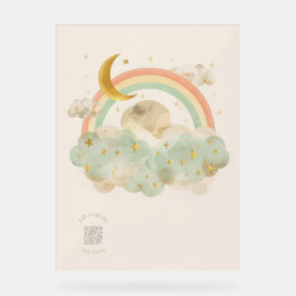 Acrylic Nursery Sign | Watercolor Sleeping Moon Acrylschild