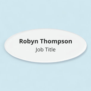 Acrylic Oval Nametag kein Logo Magnetic Beruflich Namenschild