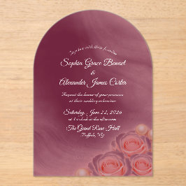 Acrylic Pink Pearls Wedding Invitation Acryleinladungen