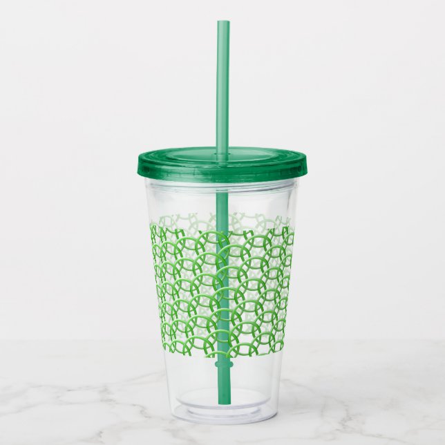 Acrylic Tumbler - Grüne Ringe miteinander verbunde Acryltrinkbecher (Vorderseite)
