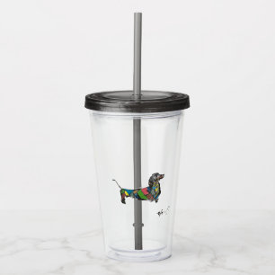 Acrylic Tumbler mit Dackel Acryltrinkbecher