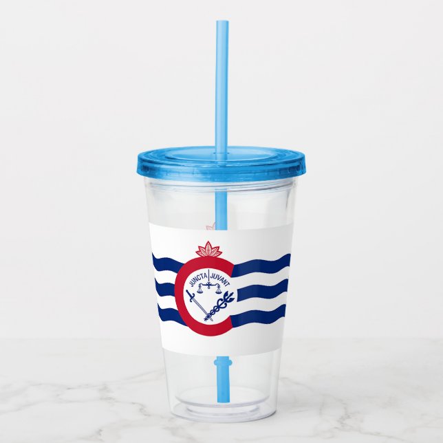 Acrylic Tumbler mit der Flagge von Cincinnati Acryltrinkbecher (Vorderseite)