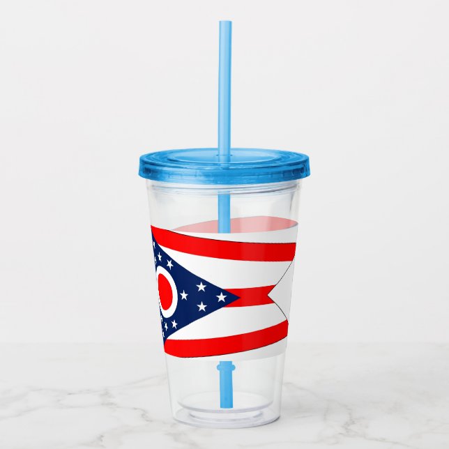 Acrylic Tumbler mit der Flagge von Ohio Acryltrinkbecher (Vorderseite)