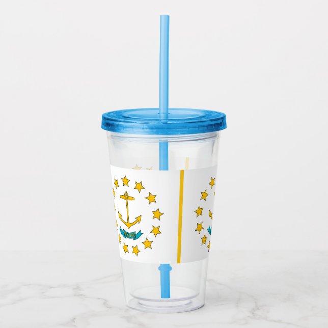 Acrylic Tumbler mit der Flagge von Rhode Island Acryltrinkbecher (Vorderseite)